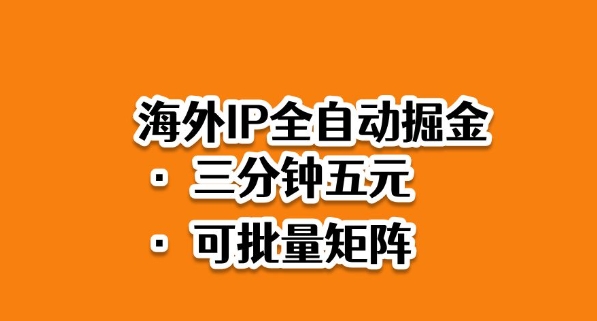 海外ip全自动掘金，2025必做蓝海项目，3分钟落地，矩阵直接开干【揭秘】-狄威团队