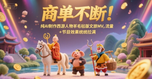 商单不断！纯AI制作西游人物羊毛毡版文旅MV，流量+节目效果统统拉满-狄威团队