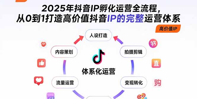 2025年抖音IP孵化运营全流程，从0到1打造高价值抖音IP的完整运营体系-狄威团队