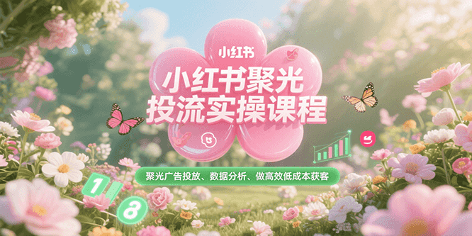 小红书聚光投流实操课程，聚光广告投放、数据分析、做高效低成本获客-狄威团队