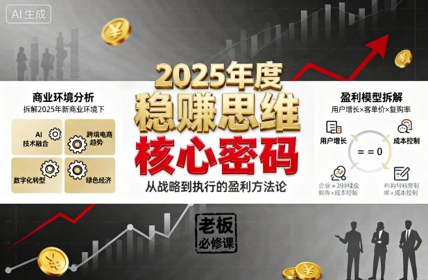 2025年度稳賺思维老板创业营，拆解2025年新商业环境下，企业实现持续盈利的核心密码-狄威团队