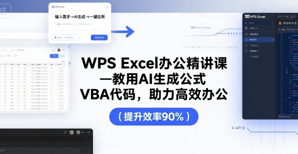 WPS Excel办公精讲课，教用 AI 生成公式，VBA 代码，助力高效办公-狄威团队