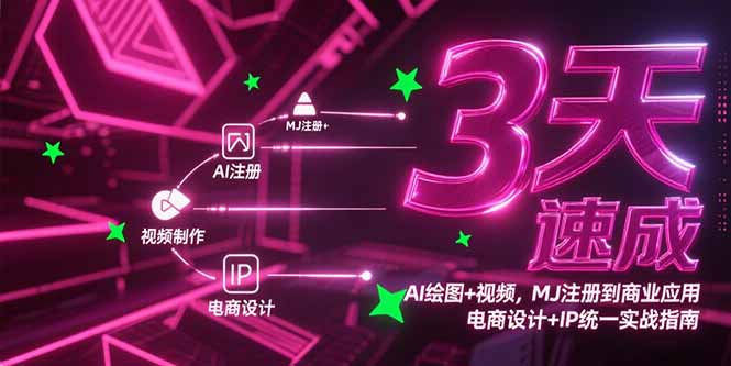 3天速成AI绘图+视频，MJ注册到商业应用，电商设计+IP统一实战指南-狄威团队
