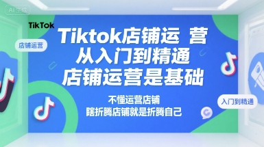 Tiktok店铺运营从入门到精通，店铺运营是基础，不懂运营店铺，瞎折腾店铺就是折腾自己-狄威团队
