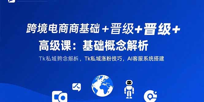 跨境电商基础+晋级+高级课：基础概念解析,Tk私域涨粉技巧,AI客服系统搭建-狄威团队