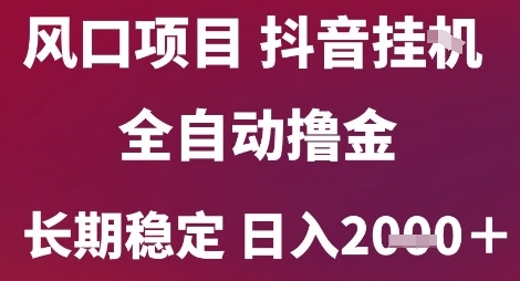 风口项目，六月最新玩法抖音无人挂G，全自动撸金，长期稳定 日入2k+【揭秘】-狄威团队