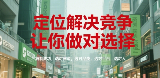 定位解决竞争，让你做对选择，复制成功，选对赛道，选对品类，选对平台，选对人-狄威团队