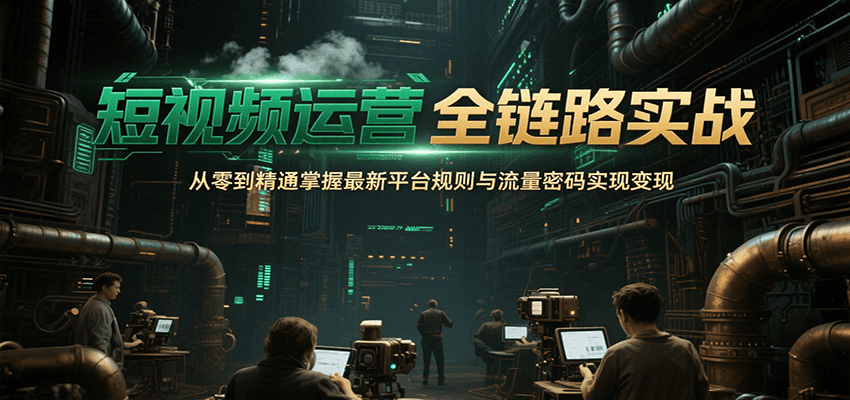 短视频运营全链路实战，从零到精通掌握最新平台规则与流量密码实现变现-狄威团队