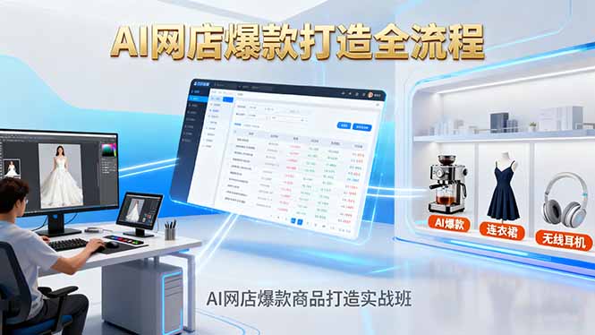 AI网店爆款商品打造实战班：AI技术实现商品图智能处理，快速搭建AI网店-狄威团队