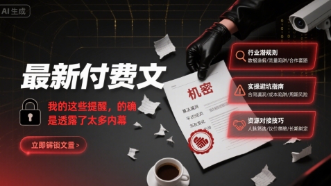 最新付费文：我的这些提醒，的确是透露了太多内幕-狄威团队