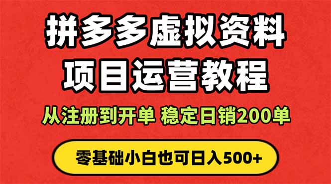 拼多多开店运营课程： 蓝海变现玩法，轻松实现睡后收入 零基础小白也可…-狄威团队