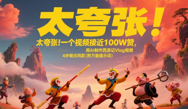 太夸张！一个视频接近100W赞，用AI制作西游记Vlog视频，全流程拆解来了(附万能提示词)-狄威团队
