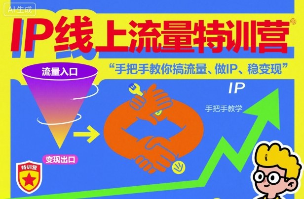 IP线上流量特训营，手把手教你搞流量、做IP、稳变现-狄威团队