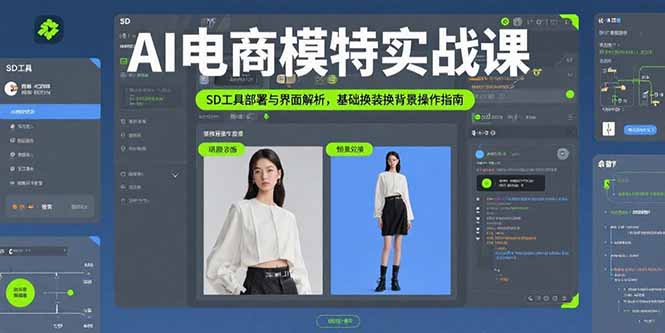 AI电商模特实战课，SD工具部署与界面解析，基础换装换背景操作指南-狄威团队