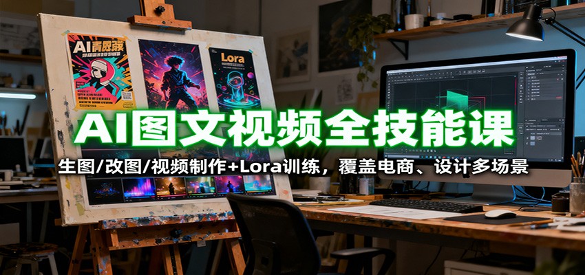 AI图文视频全技能课：生图/改图/视频制作+Lora训练，覆盖电商 、设计多场景-狄威团队