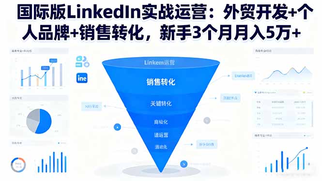 国际版LinkedIn实战运营：外贸开发+个人品牌+销售转化，新手3个月月入5万+-狄威团队