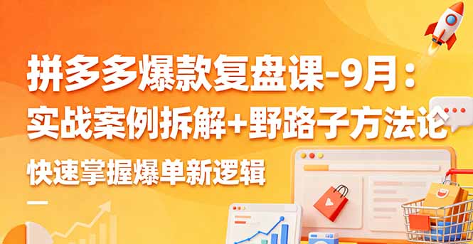 拼多多爆款复盘课-9月：实战案例拆解+野路子方法论，快速掌握爆单新逻辑-狄威团队
