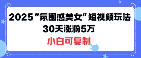 不露脸也能火！2025“氛围感美女”短视频玩法，30天涨粉5W小白可复制-狄威团队