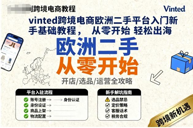 vinted跨境电商欧洲二手平台入门新手基础教程，从零开始轻松出海-狄威团队