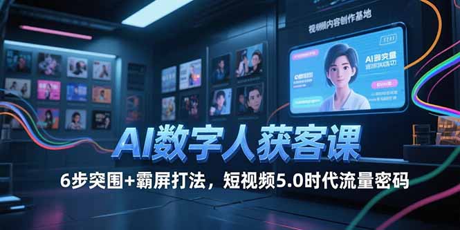 AI数字人获客课，6步突围+霸屏打法，短视频5.0时代流量密码-狄威团队