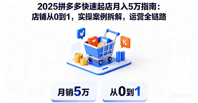 2025拼多多快速起店月入5万指南：店铺从0到1，实操案例拆解，运营全链路-狄威团队