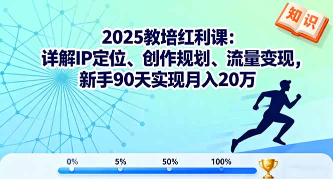 2025教培红利课：详解IP定位、创作规划、流量变现，新手90天实现月入20万-狄威团队