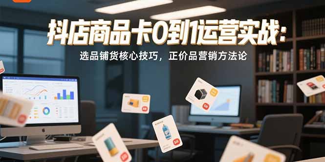 抖店商品卡0到1运营实战：选品铺货核心技巧，正价品营销方法论-狄威团队