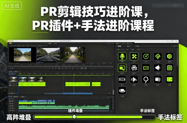 PR剪辑技巧进阶课，PR插件+手法进阶课程-狄威团队