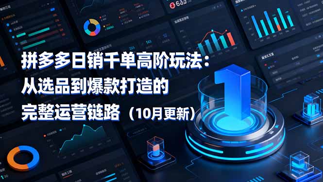 拼多多日销千单高阶玩法：从选品到爆款打造的完整运营链路(10月更新-狄威团队