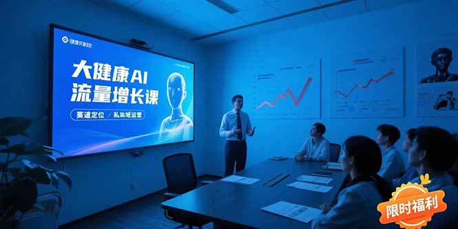 大健康AI流量增长课8.0，赛道定位方法论，AI数字人内容生产，私域转化运营-狄威团队