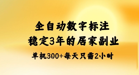 全自动数字标注，稳定3年的蓝海项目，居家也能矩阵开干的副业，单机日入3张+【揭秘】-狄威团队