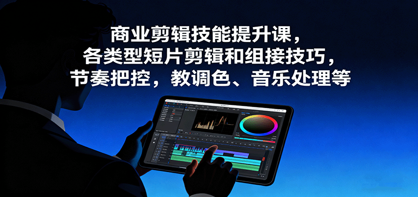 商业剪辑技能提升课，各类型短片剪辑和组接技巧，节奏把控，教调色、音乐处理等-狄威团队