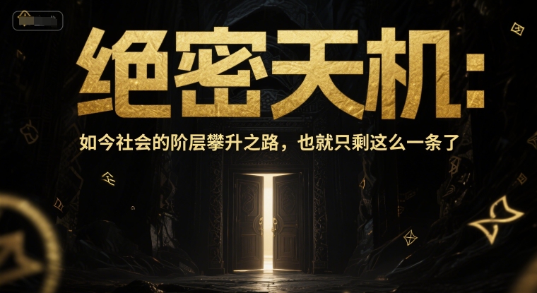 付费文章：绝密天机：如今社会的阶层攀升之路，也就只剩这么一条了-狄威团队