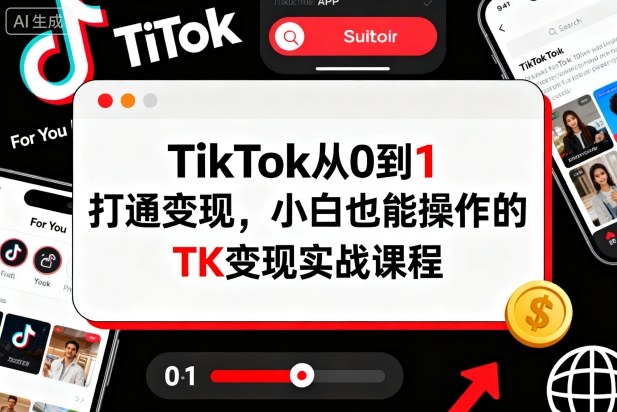 TikTok从0到1打通变现，小白也能操作的TK变现实战课程-狄威团队