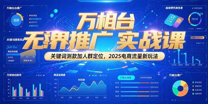 万相台无界推广实战课，关键词测款加人群定位，2025电商流量新玩法-狄威团队