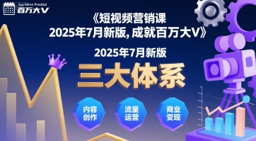 短视频营销课2025年7月新版，三大体系成就百万大V-狄威团队
