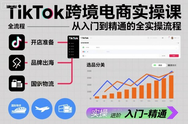 TikTok跨境电商实操课，从入门到精通的全实操流程-狄威团队