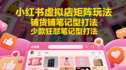 小红书虚拟店矩阵玩法，铺货铺笔记型打法，少款狂怼笔记型打法(更新)-狄威团队