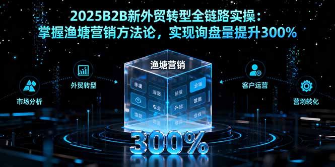 2025B2B新外贸转型全链路实操：掌握渔塘营销方法论，实现询盘量提升300%-狄威团队