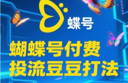 2025蝴蝶号付费投流豆豆打法，助新手快速掌握付费流量撬动自然流的核心玩法-狄威团队