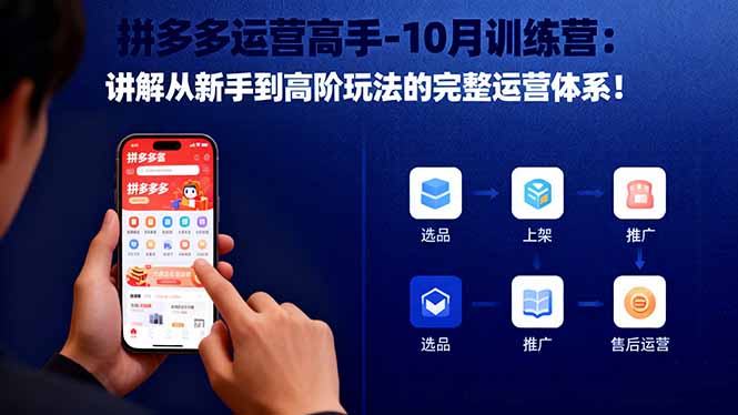 拼多多运营高手-10月训练营：讲解从新手到高阶玩法的完整运营体系！-狄威团队