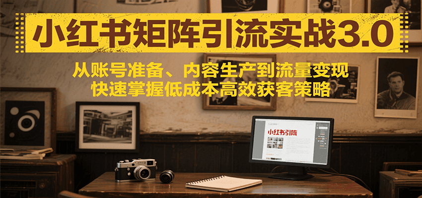 小红书矩阵引流3.0，从账号准备、内容生产到流量变现，快速掌握低成本高效获客策略-狄威团队