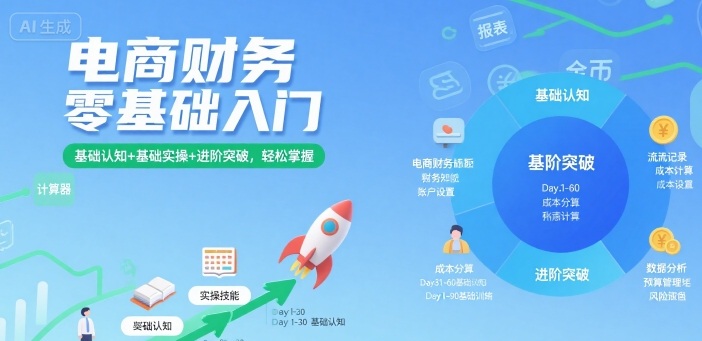 电商财务零基础入门，基础认知+基础实操+进阶突破，轻松掌握-狄威团队
