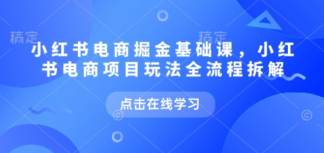 小红书电商掘金课，小红书电商项目玩法全流程拆解(更新5月)-狄威团队