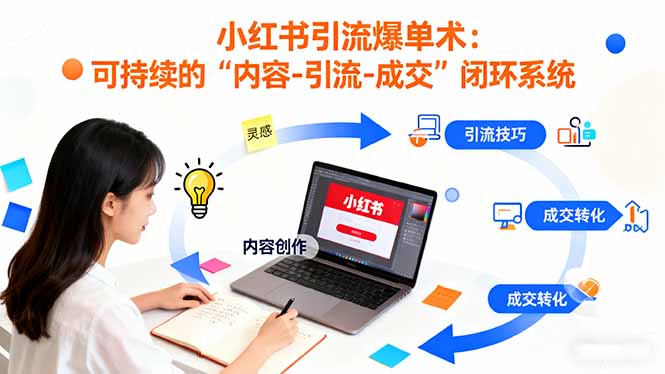 小红书引流爆单术：构建一套低成本 可持续的“内容-引流-成交”闭环系统-狄威团队