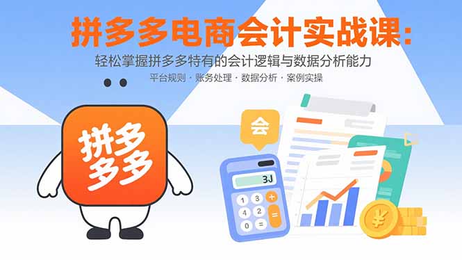 拼多多电商会计实战课：轻松掌握拼多多特有的会计逻辑与数据分析能力-狄威团队