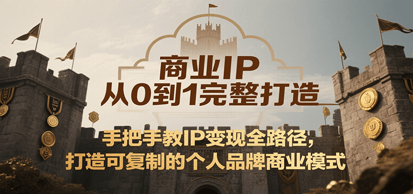 商业IP从0到1完整打造，手把手教IP变现全路径，打造可复制的个人品牌商业模式-狄威团队
