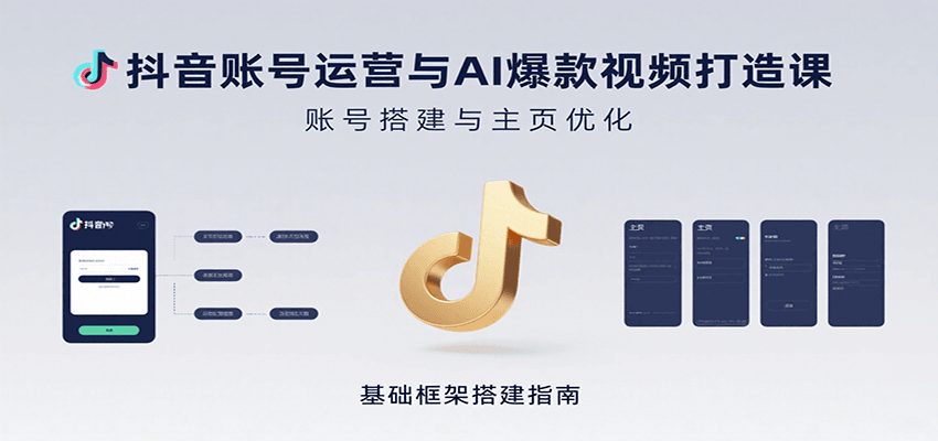 抖音账号运营与AI爆款视频打造课：含账号搭建、运营及多种AI特效视频制作方法-狄威团队