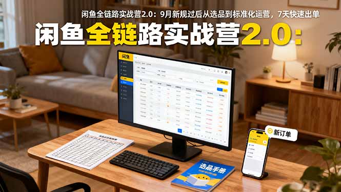 闲鱼全链路实战营2.0：9月新规过后从选品到标准化运营，7天快速出单-狄威团队