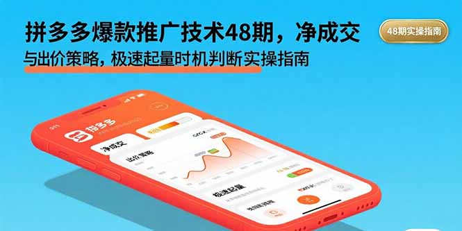 拼多多爆款推广技术48期，净成交与出价策略，极速起量时机判断实操指南-狄威团队